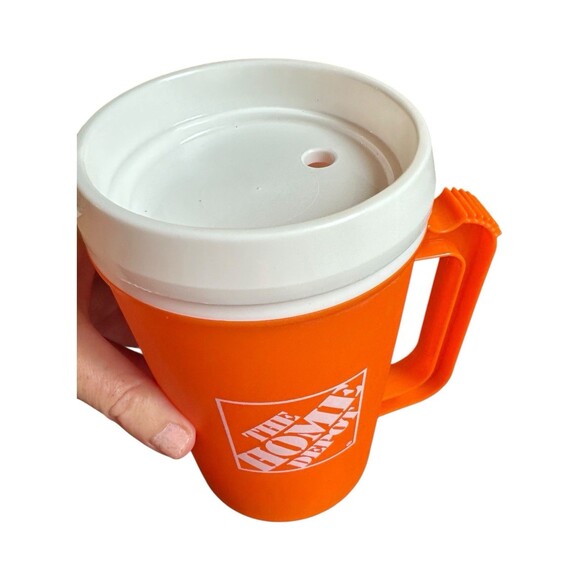 Vintage Home Depot 22oz Retro 80s 90s Insulated Hot Cold Mug Cup Plastic - Picture 6 of 9